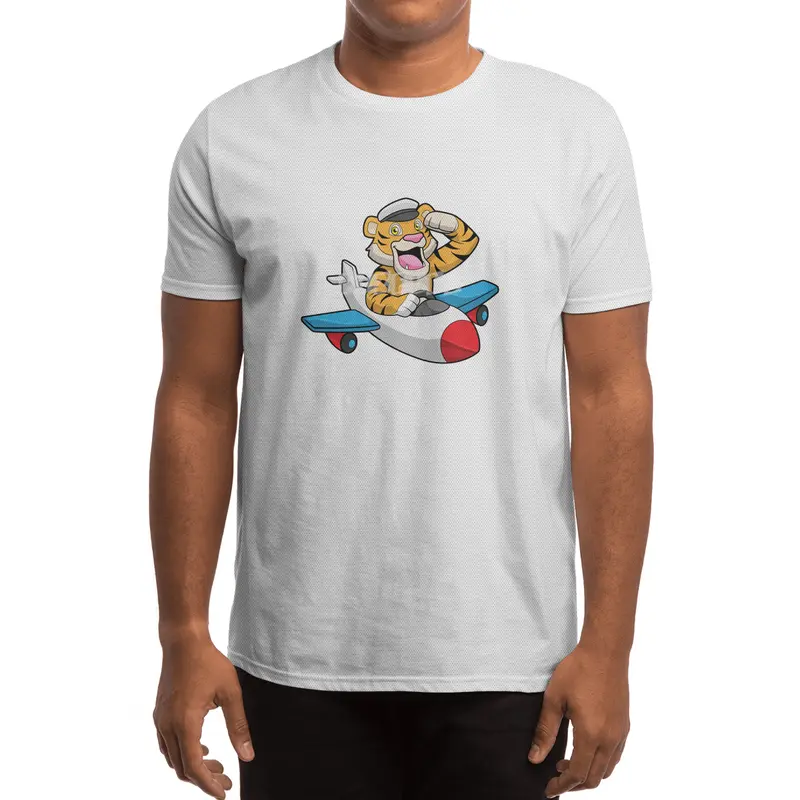 Tiger as Pilot in Plane Spor T-Shirt