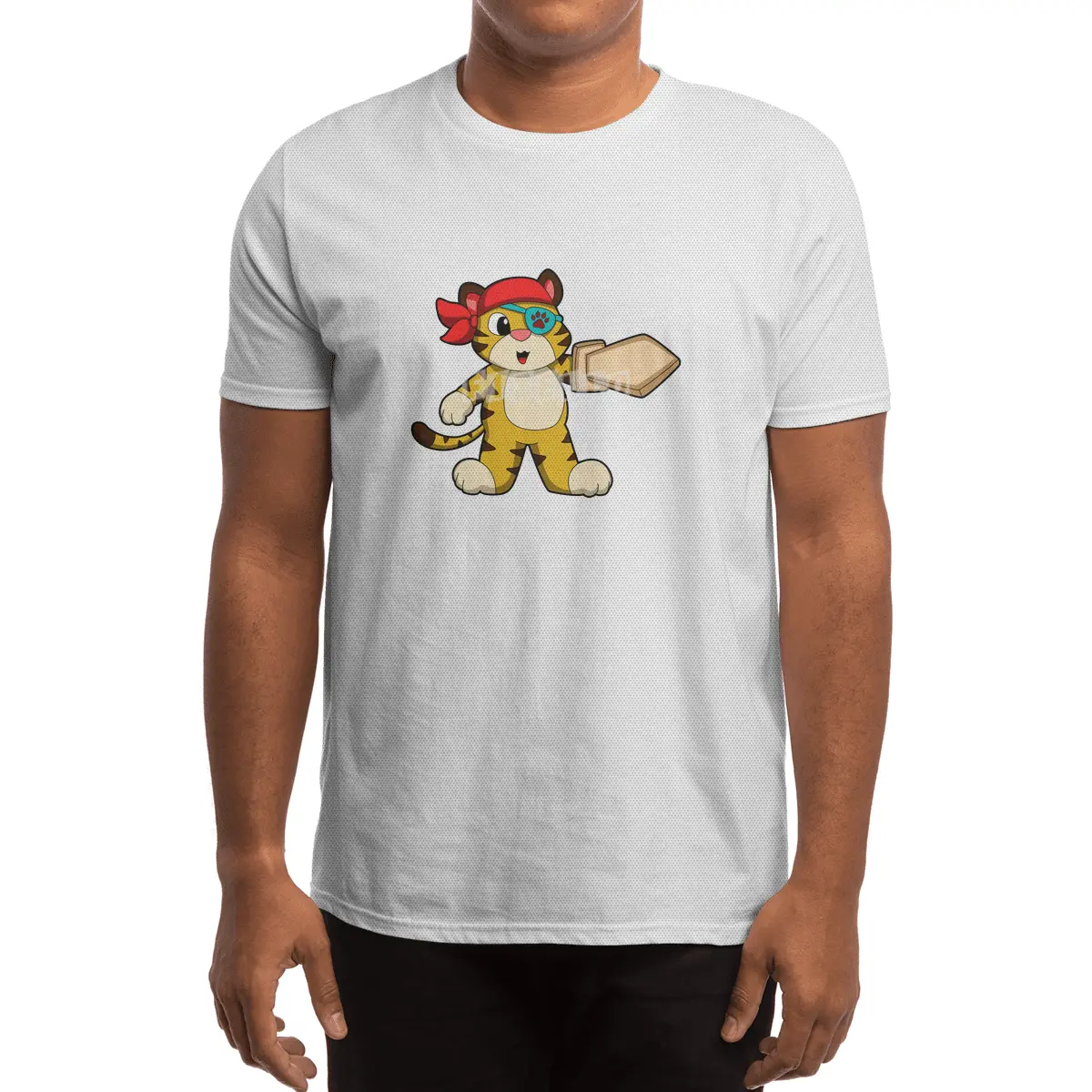 Tiger as Pirate with Eye patch & Sword Spor T-Shirt