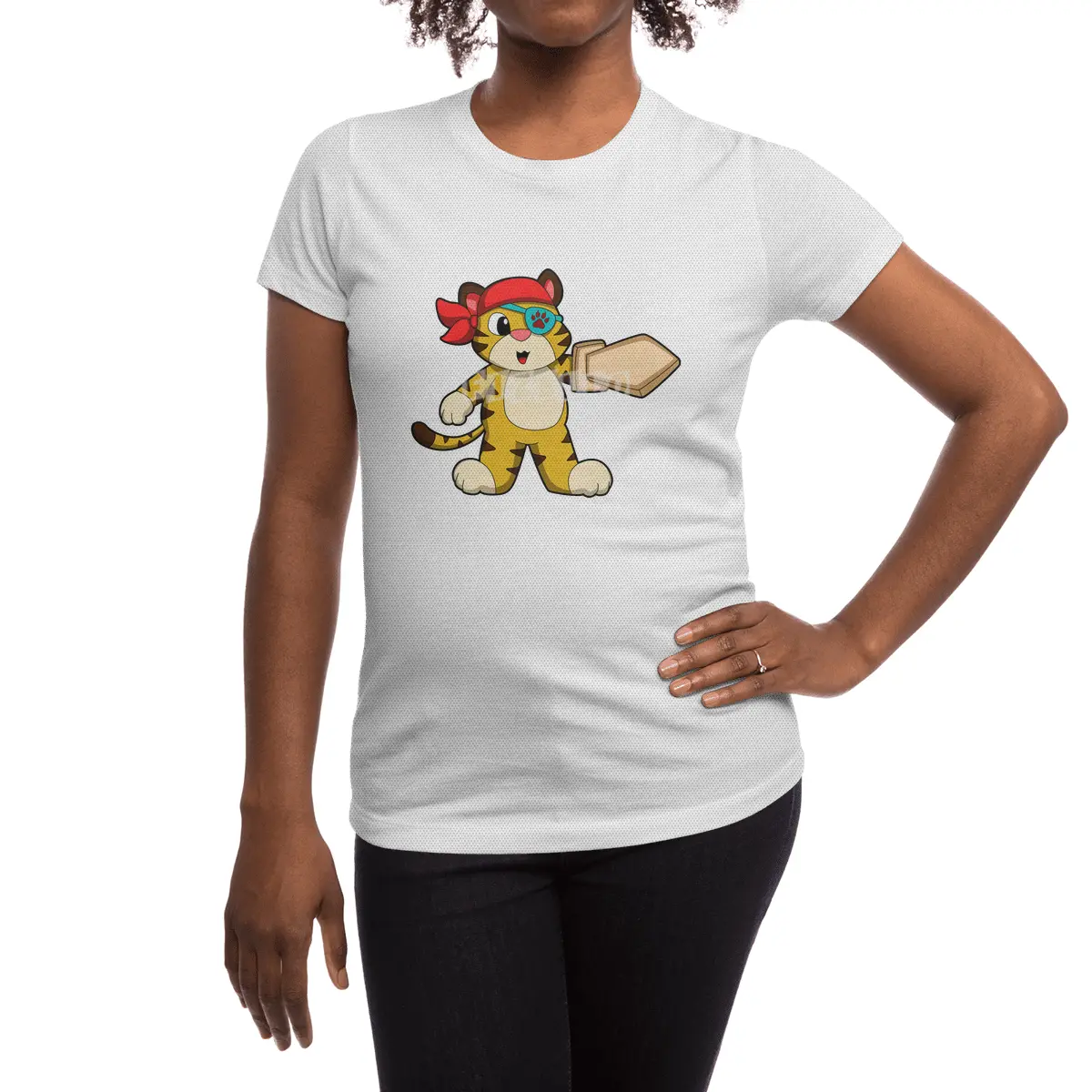Tiger as Pirate with Eye patch & Sword Spor T-Shirt