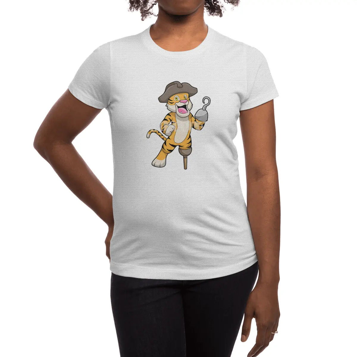 Tiger as Pirate with Wooden leg & Hooked hand Spor T-Shirt