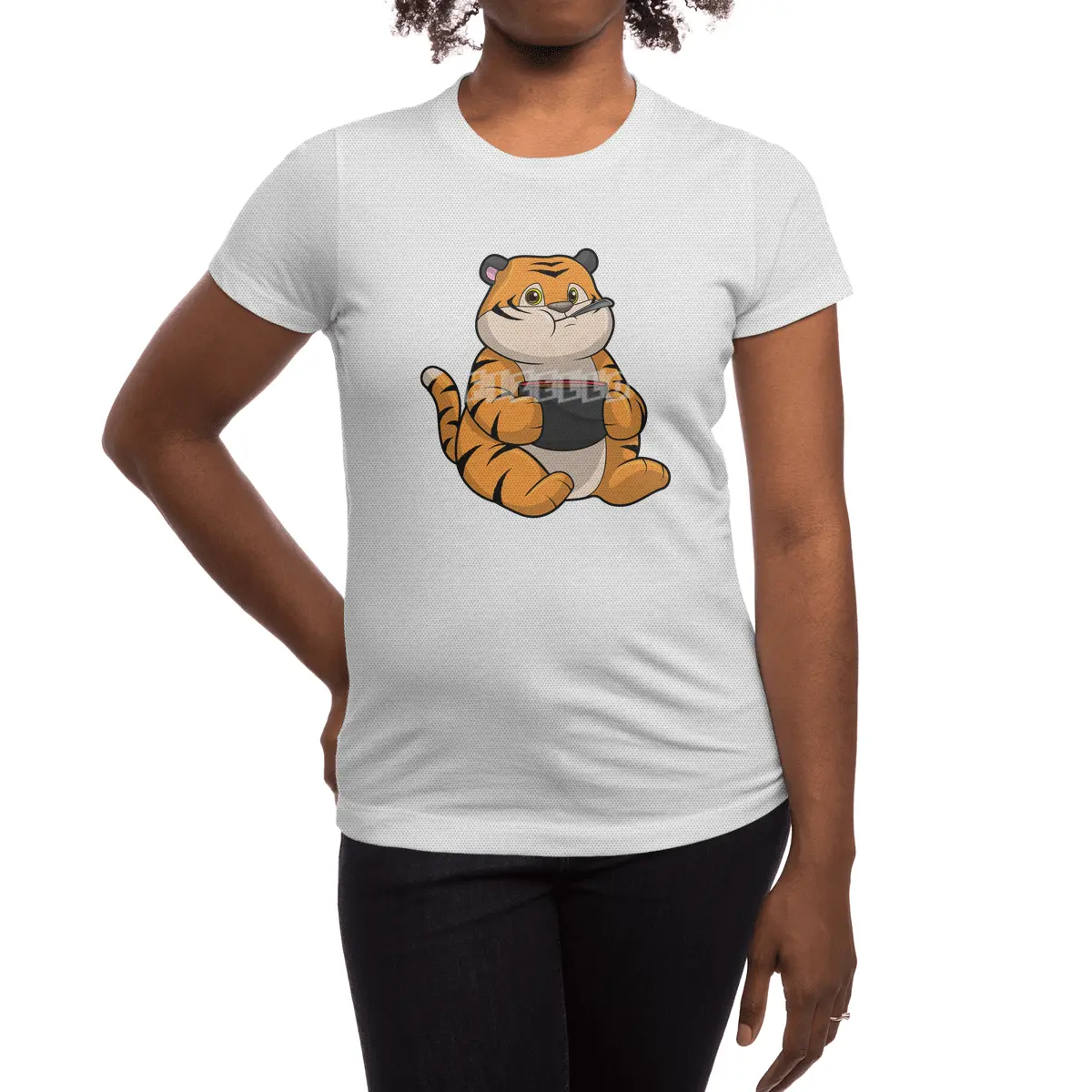 Tiger at Eating with Bowl Spor T-Shirt