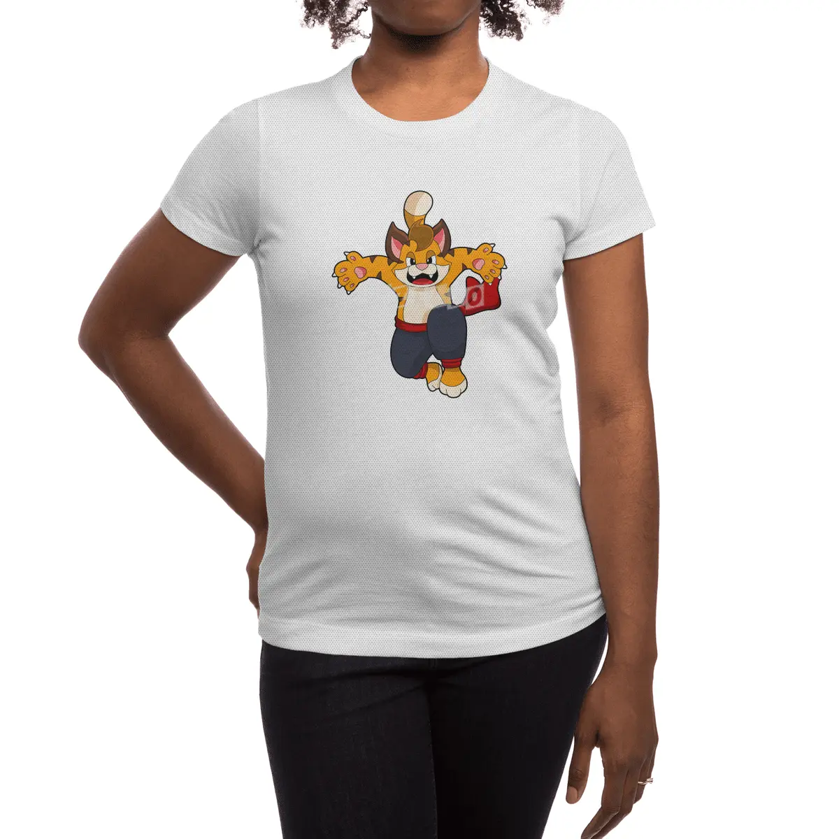 Tiger at Martial arts Karate Spor T-Shirt