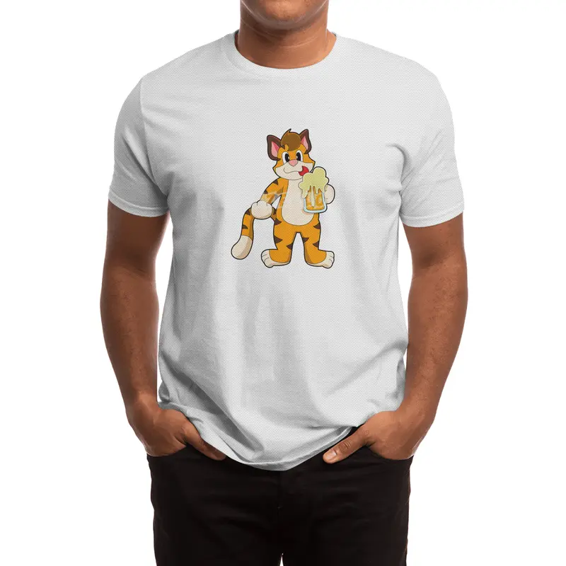 Tiger with Mug of Beer Spor T-Shirt