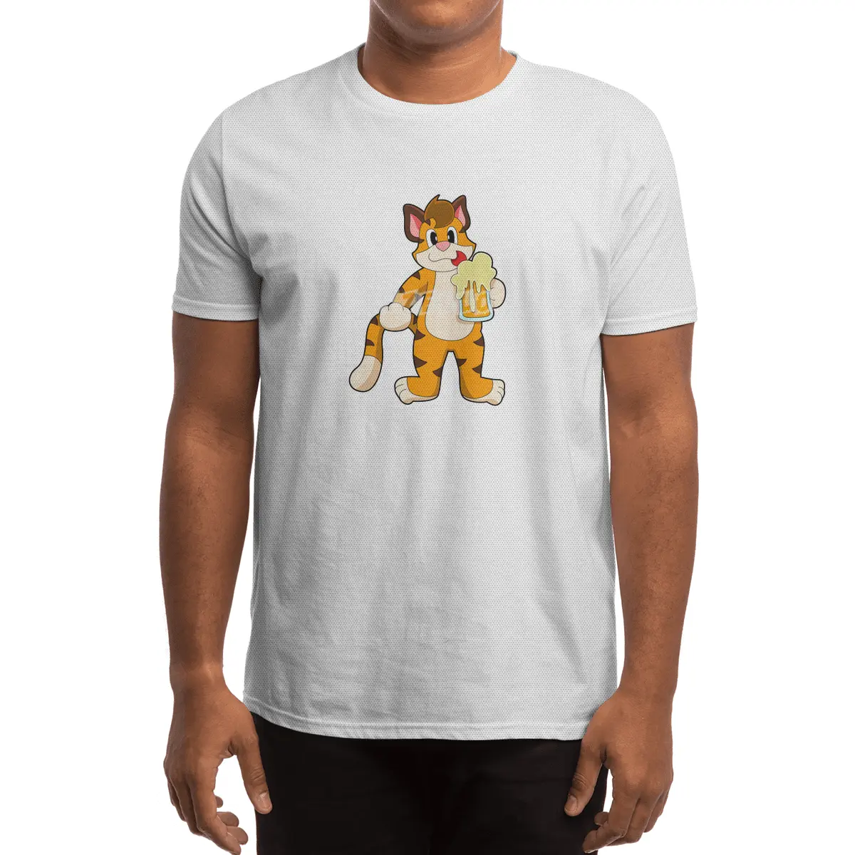 Tiger with Mug of Beer Spor T-Shirt
