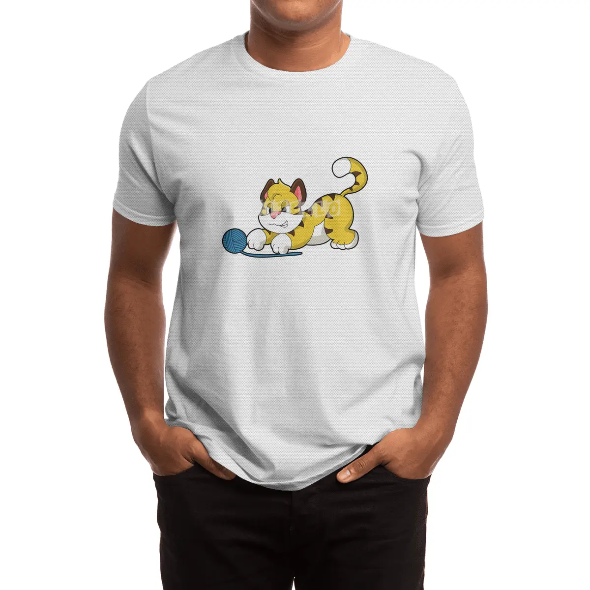 Tiger with Woll yarn ball Spor T-Shirt
