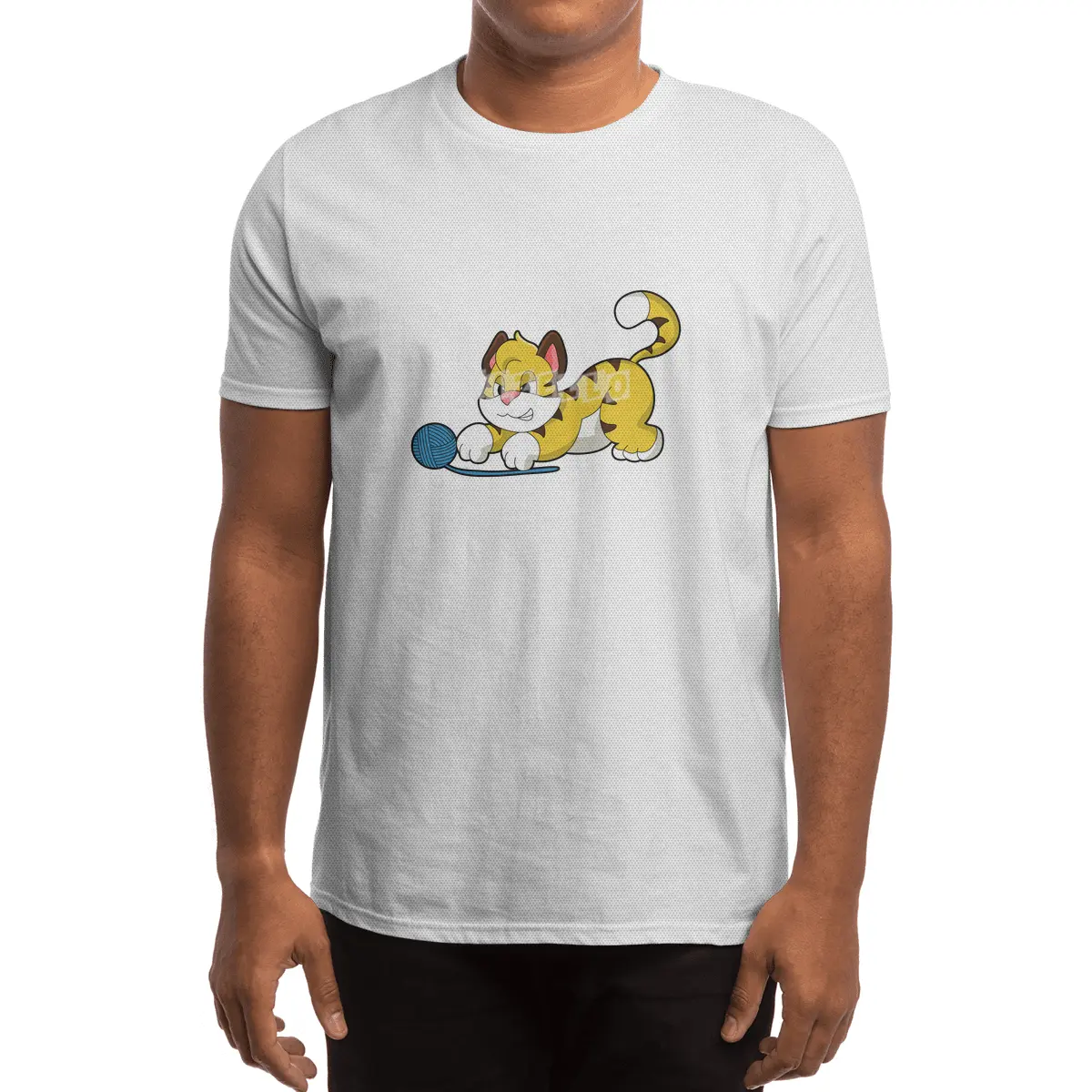Tiger with Woll yarn ball Spor T-Shirt