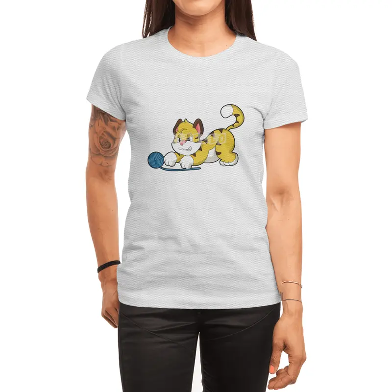 Tiger with Woll yarn ball Spor T-Shirt