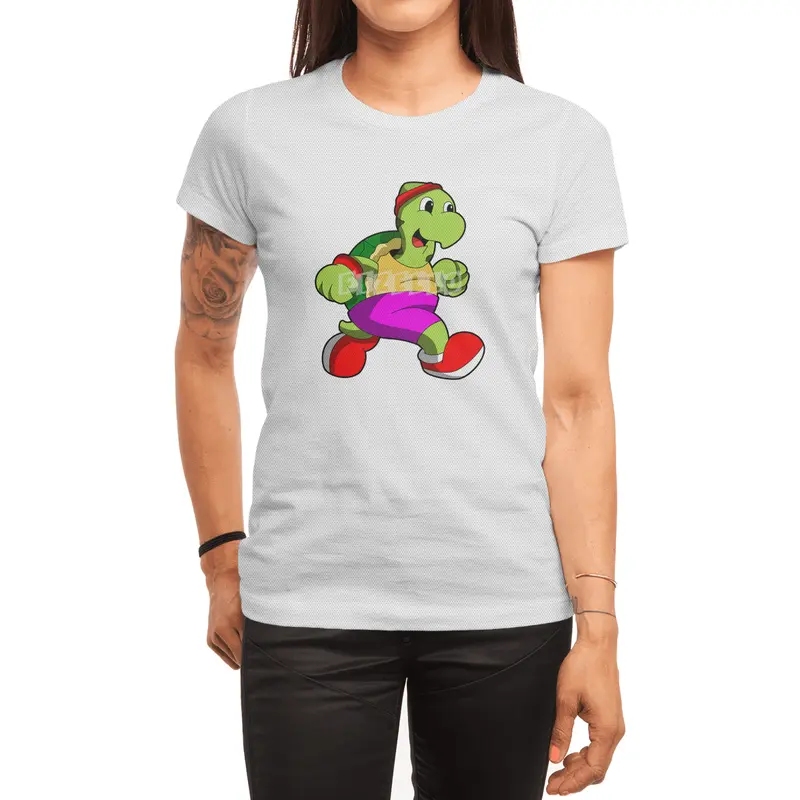 Turtle as Jogger with Headband Spor T-Shirt