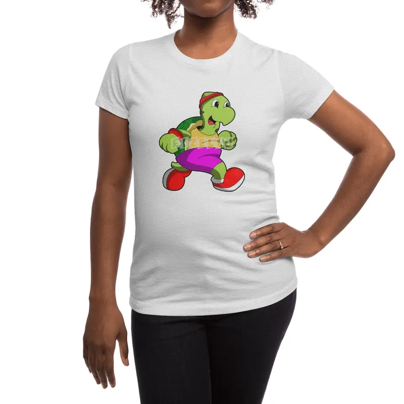 Turtle as Jogger with Headband Spor T-Shirt