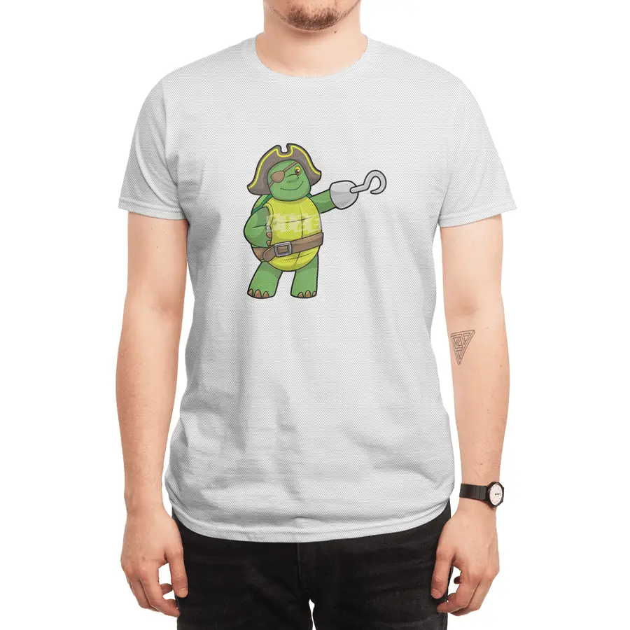 Turtle as Pirate with Hooked hand & Eye patch Spor T-Shirt