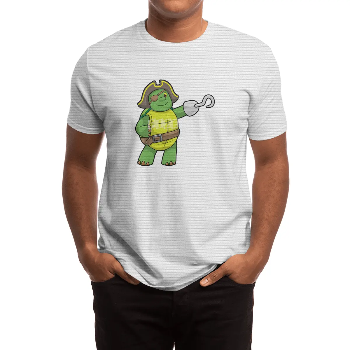 Turtle as Pirate with Hooked hand & Eye patch Spor T-Shirt