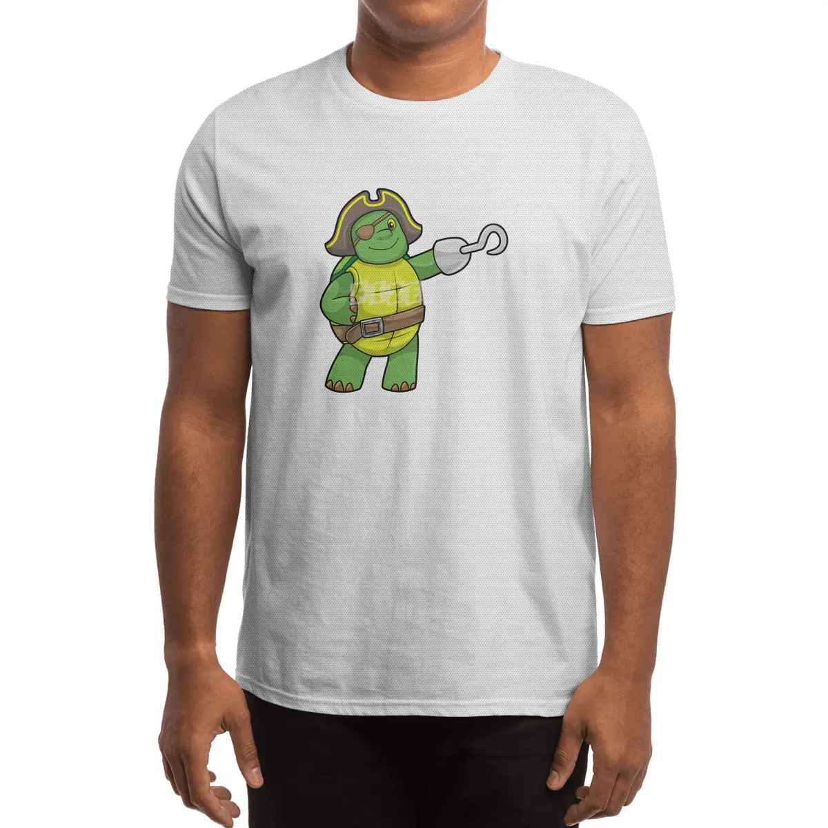 Turtle as Pirate with Hooked hand & Eye patch Spor T-Shirt