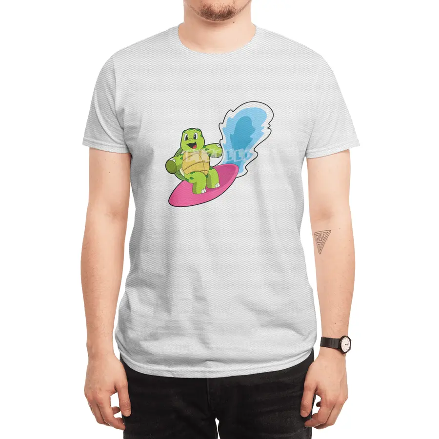 Turtle as Surfer with Surfboard Spor T-Shirt