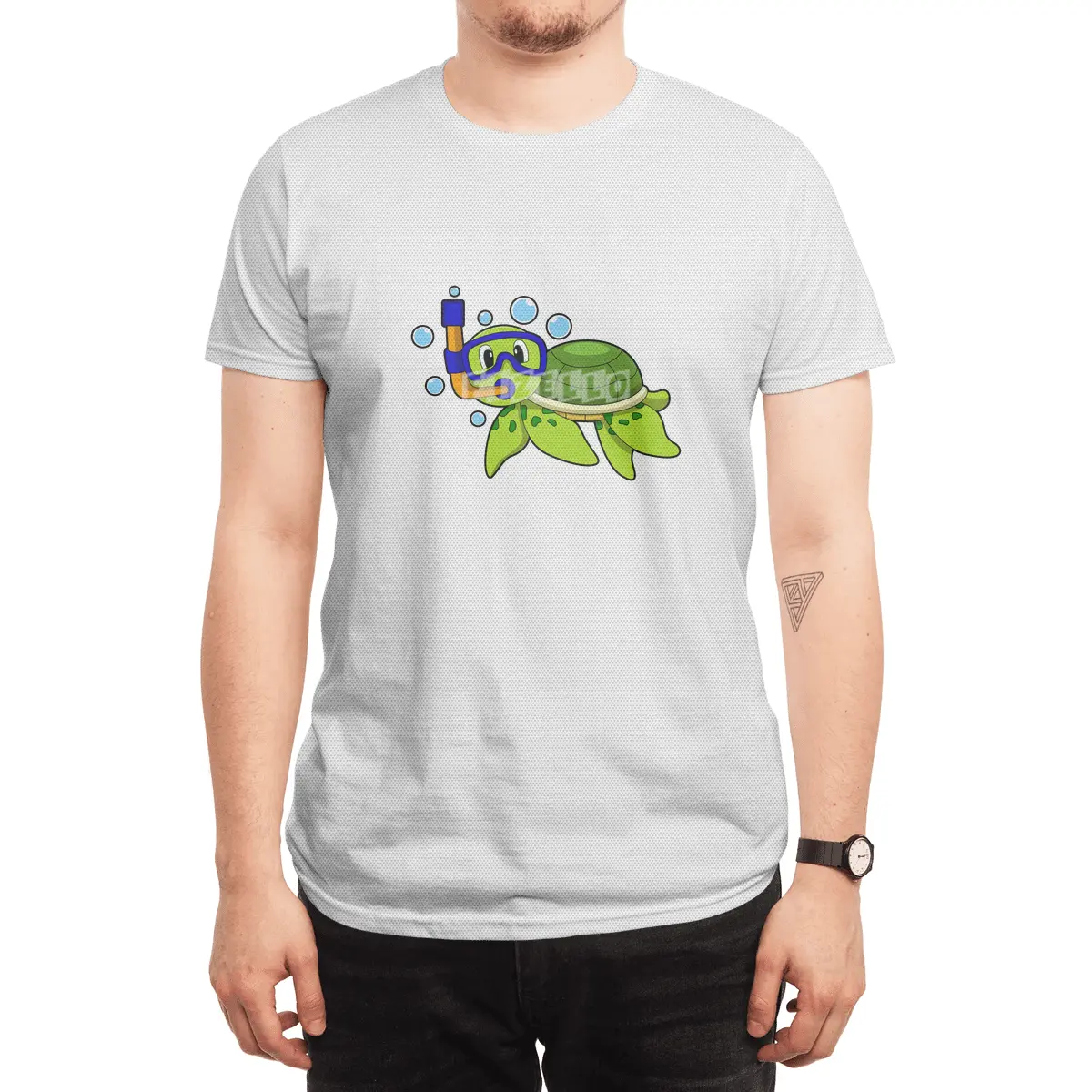 Turtle at Diving with Snorkel Spor T-Shirt