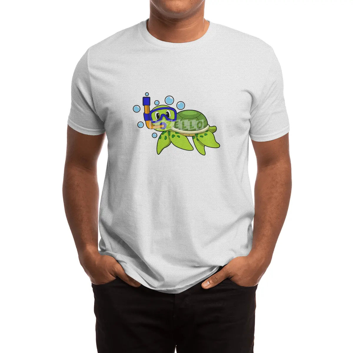 Turtle at Diving with Snorkel Spor T-Shirt