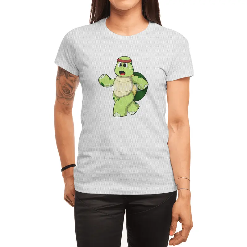 Turtle at Running with Headband Spor T-Shirt