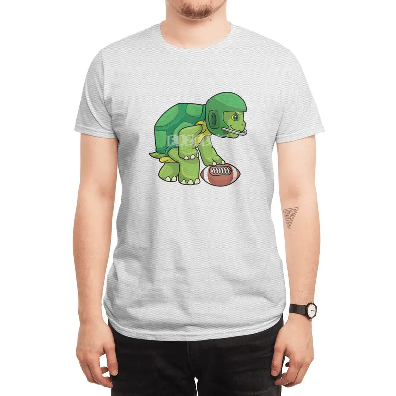 Turtle at Sports with Football & Helmet Spor T-Shirt