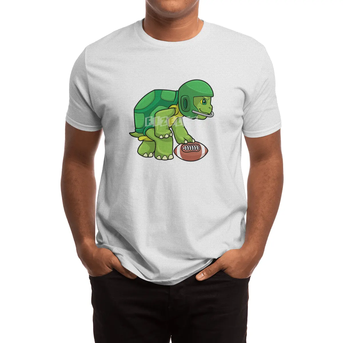 Turtle at Sports with Football & Helmet Spor T-Shirt