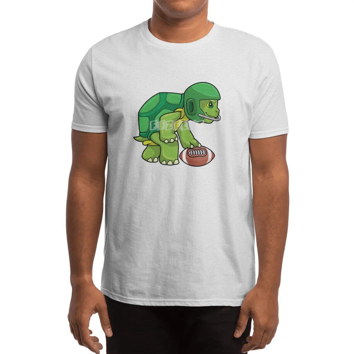 Turtle at Sports with Football & Helmet Spor T-Shirt