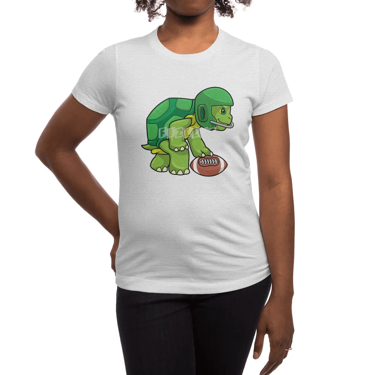 Turtle at Sports with Football & Helmet Spor T-Shirt