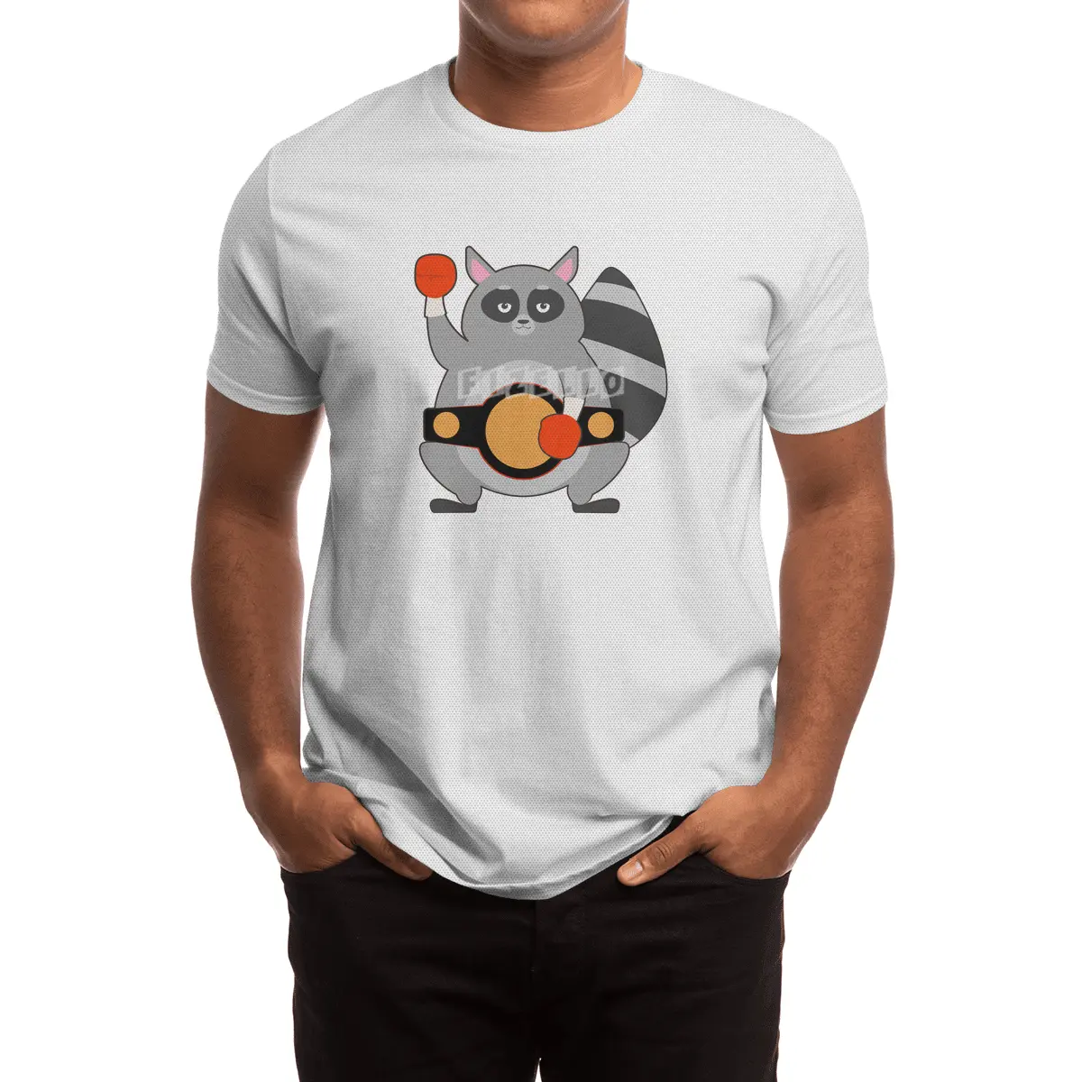 Raccoon as Boxing champ with Belt Spor T-Shirt