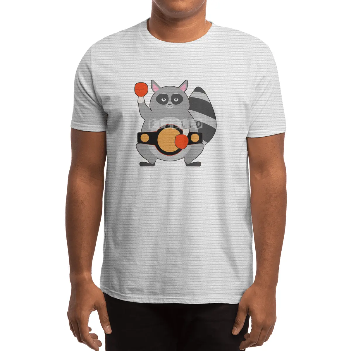 Raccoon as Boxing champ with Belt Spor T-Shirt