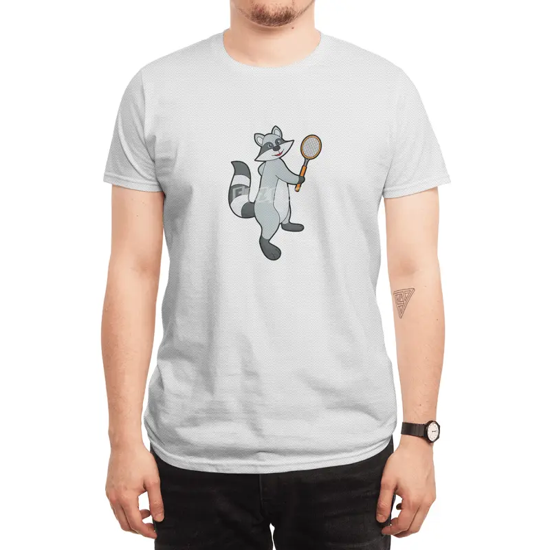 Racoon as Tennis player with Tennis racket Spor T-Shirt