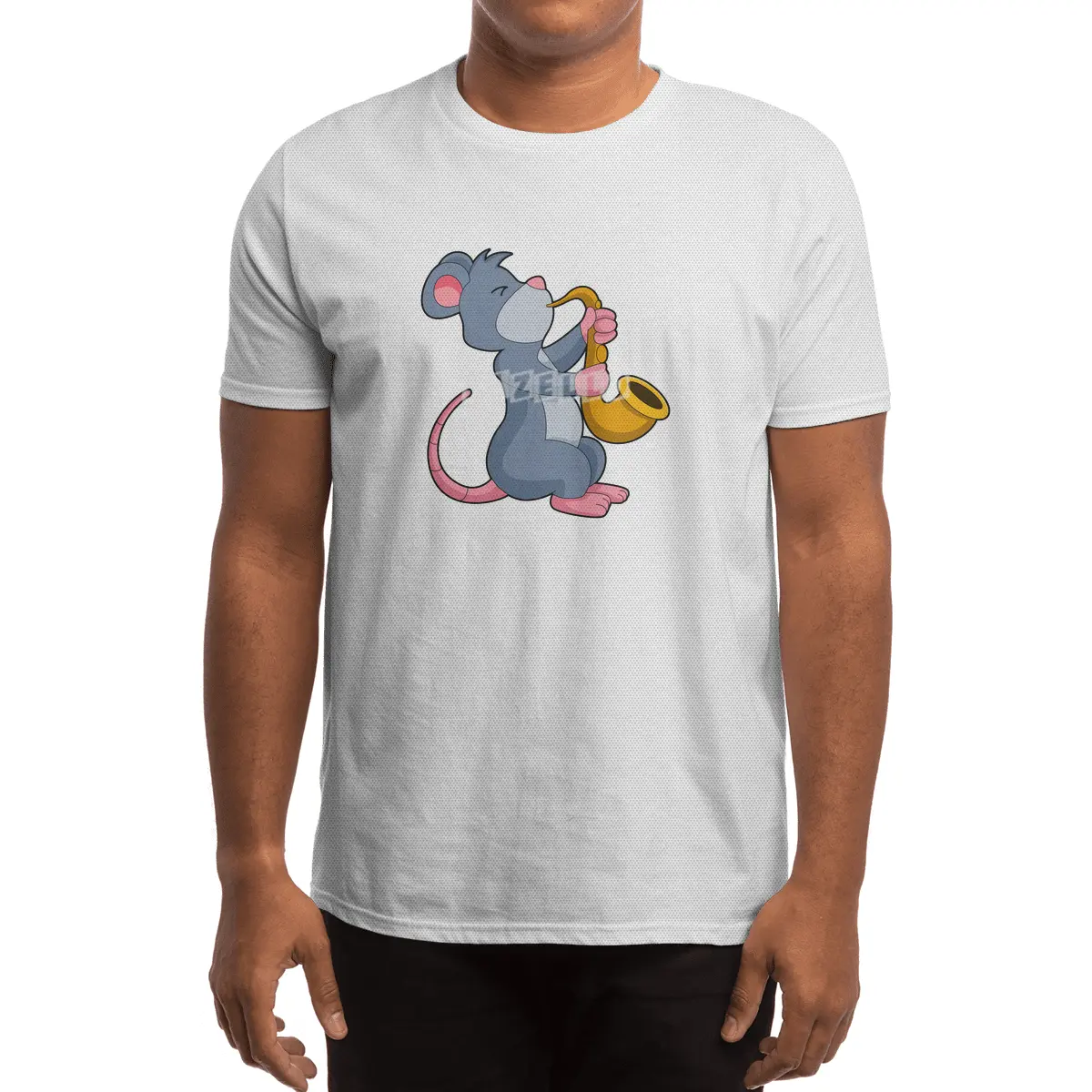Rat at Music with Saxophone Spor T-Shirt
