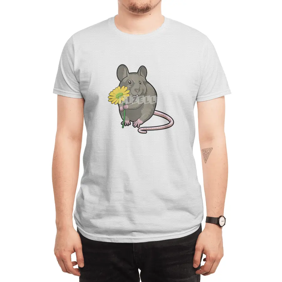 Rat with yellow Flower Spor T-Shirt