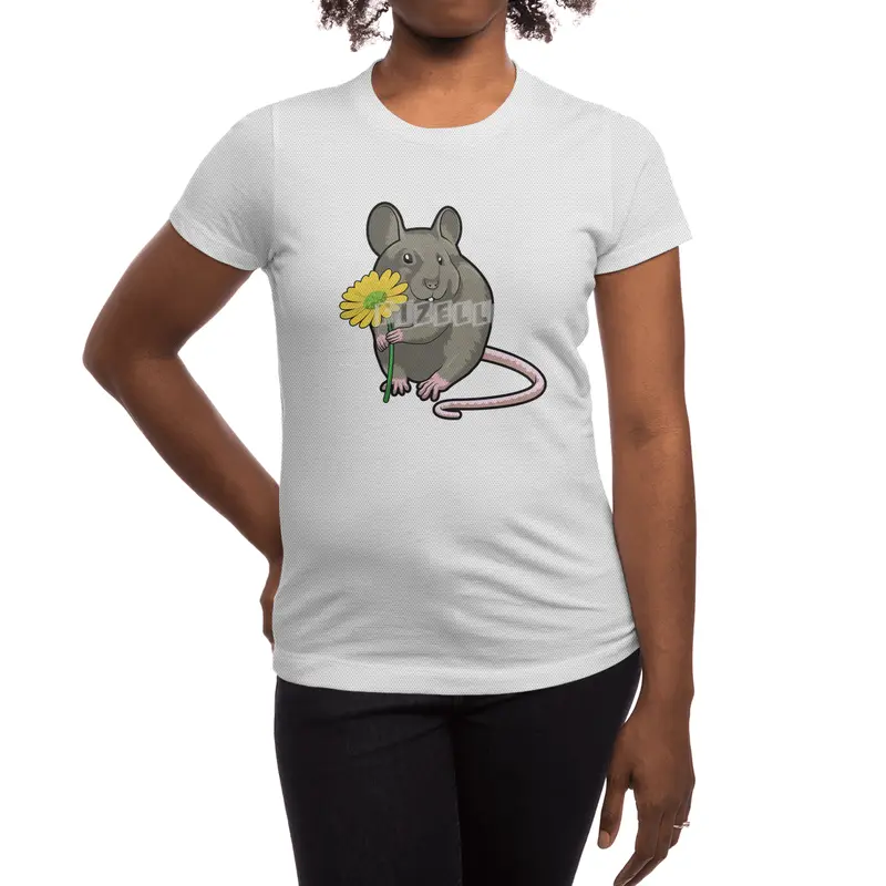 Rat with yellow Flower Spor T-Shirt