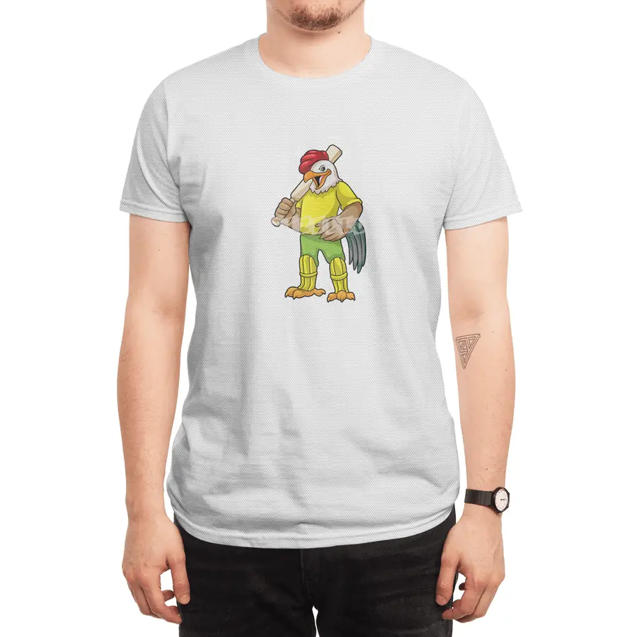 Rooster as Batsman with Cricket bat Spor T-Shirt