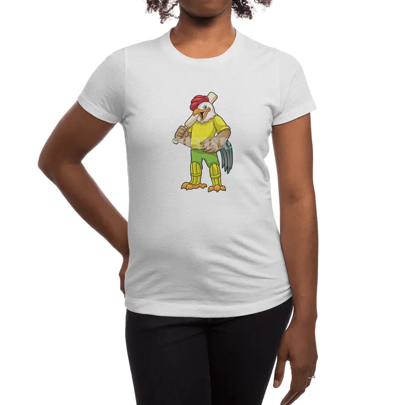 Rooster as Batsman with Cricket bat Spor T-Shirt
