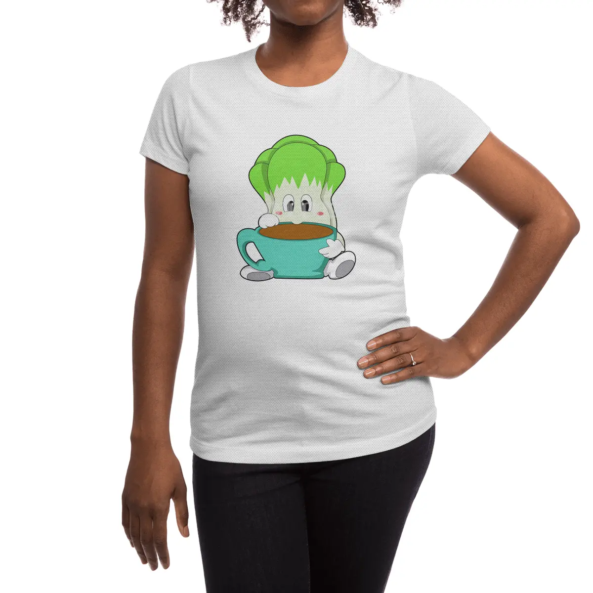 Salad with Cup of Coffee Spor T-Shirt