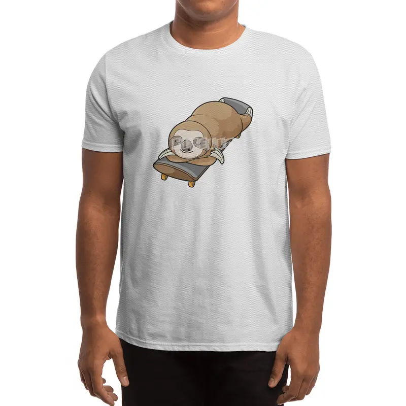 Sloth at Sleeping with Skateboard Spor T-Shirt