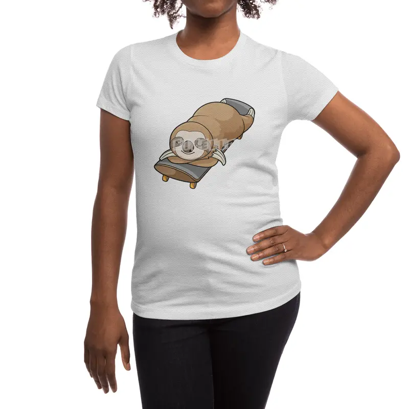Sloth at Sleeping with Skateboard Spor T-Shirt