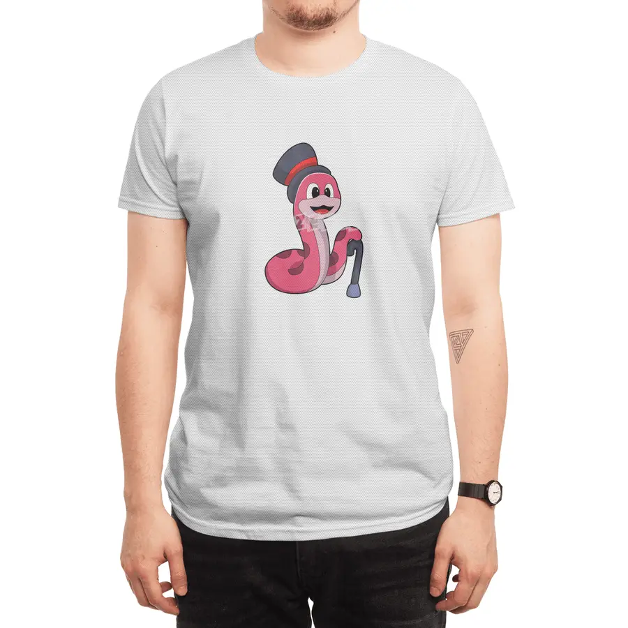Snake as Gentleman with Hat & Walking stick Spor T-Shirt