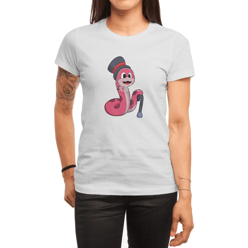 Snake as Gentleman with Hat & Walking stick Spor T-Shirt