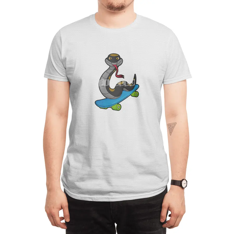Snake as Skater with Skateboard Spor T-Shirt