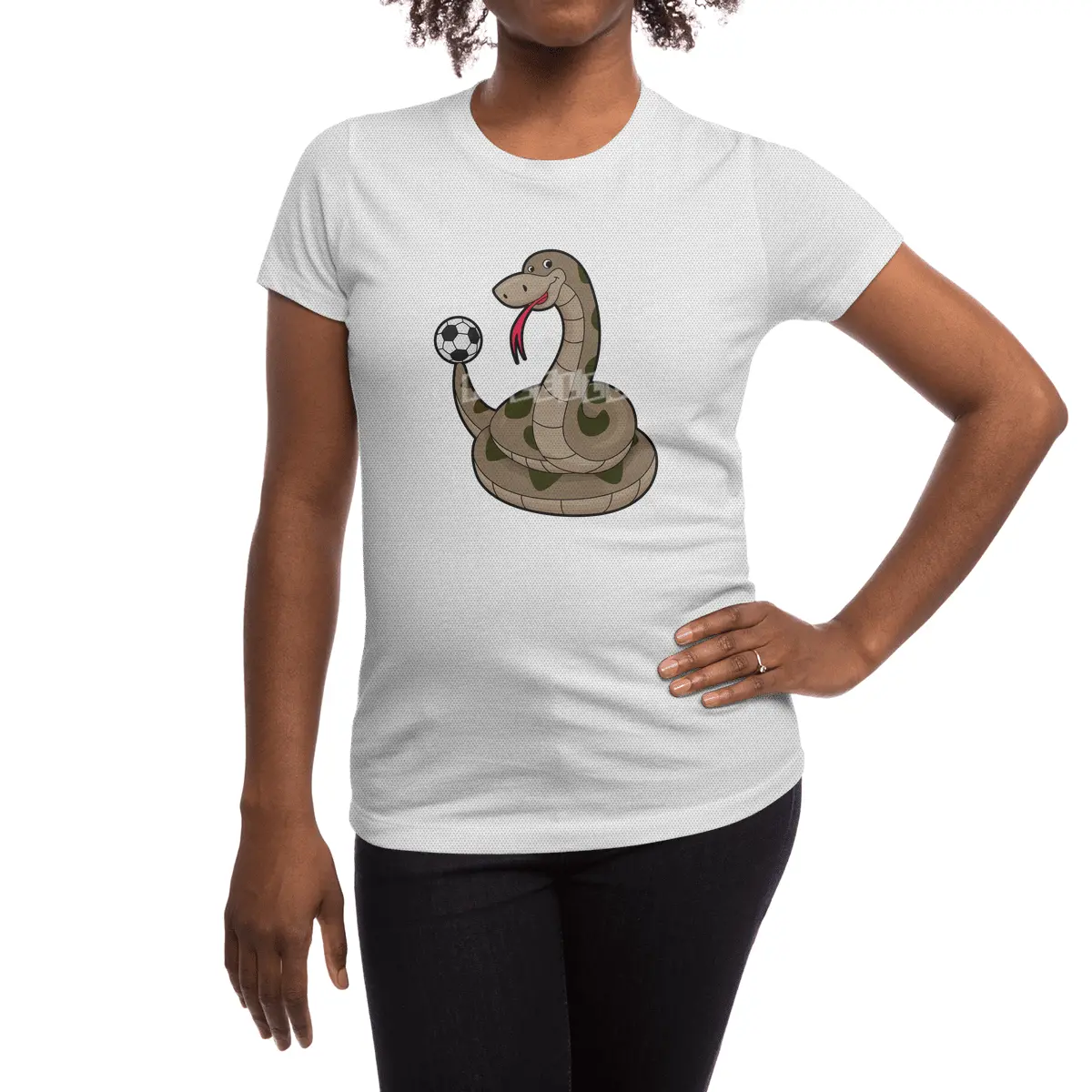 Snake as Soccer player with Soccer ball Spor T-Shirt