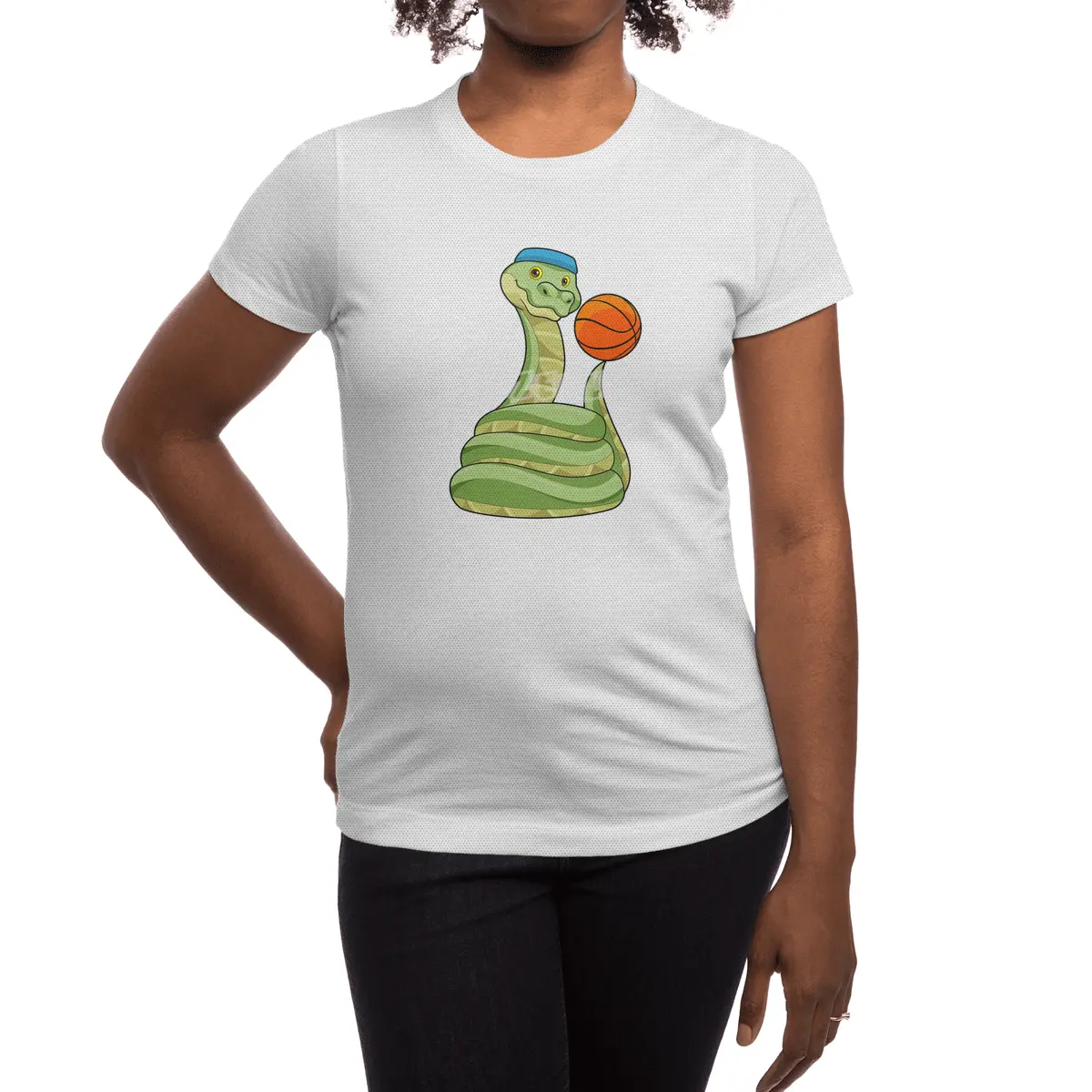 Snake at Basketball Sports Spor T-Shirt