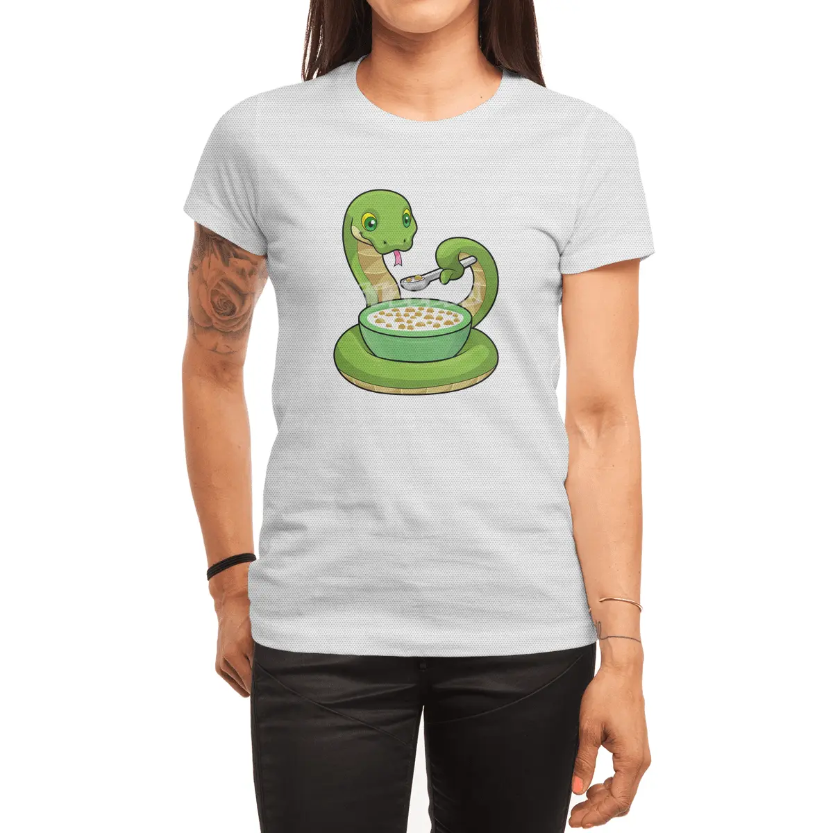 Snake at Eating with Muesli Spor T-Shirt