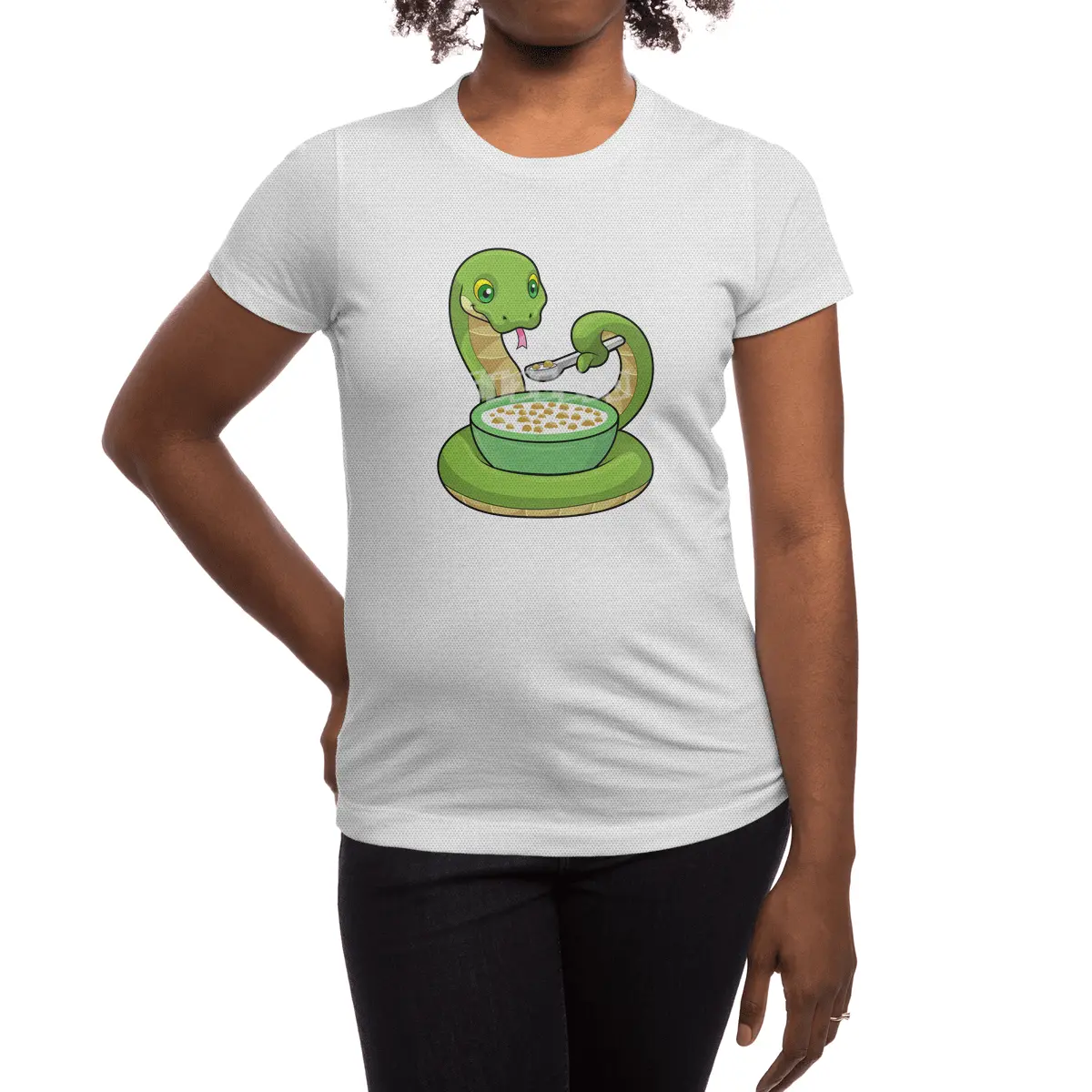 Snake at Eating with Muesli Spor T-Shirt
