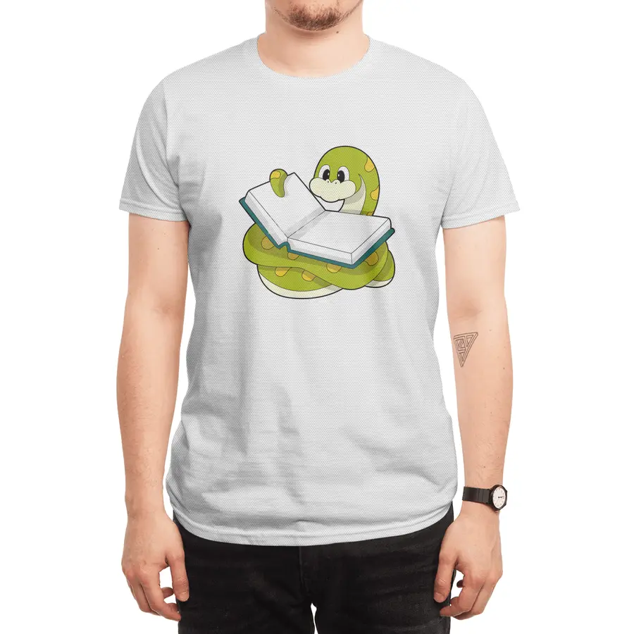 Snake at Reading with Book Spor T-Shirt