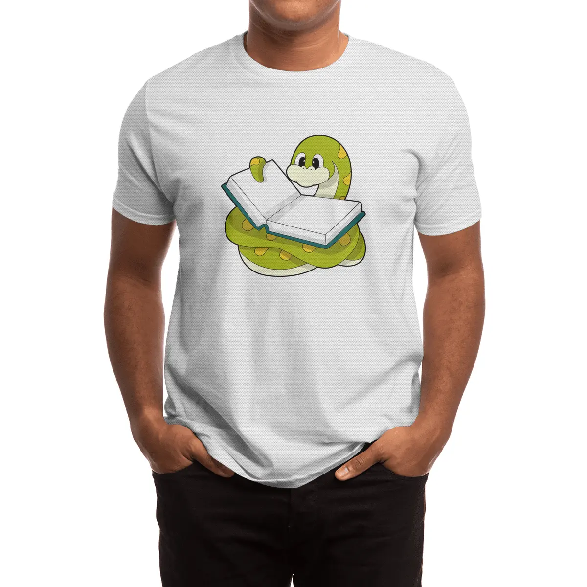 Snake at Reading with Book Spor T-Shirt