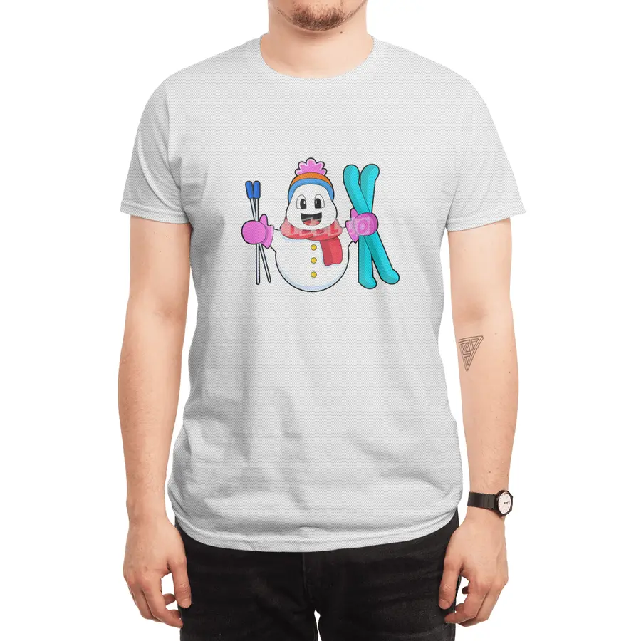 Snowman as Skier with Ski Spor T-Shirt