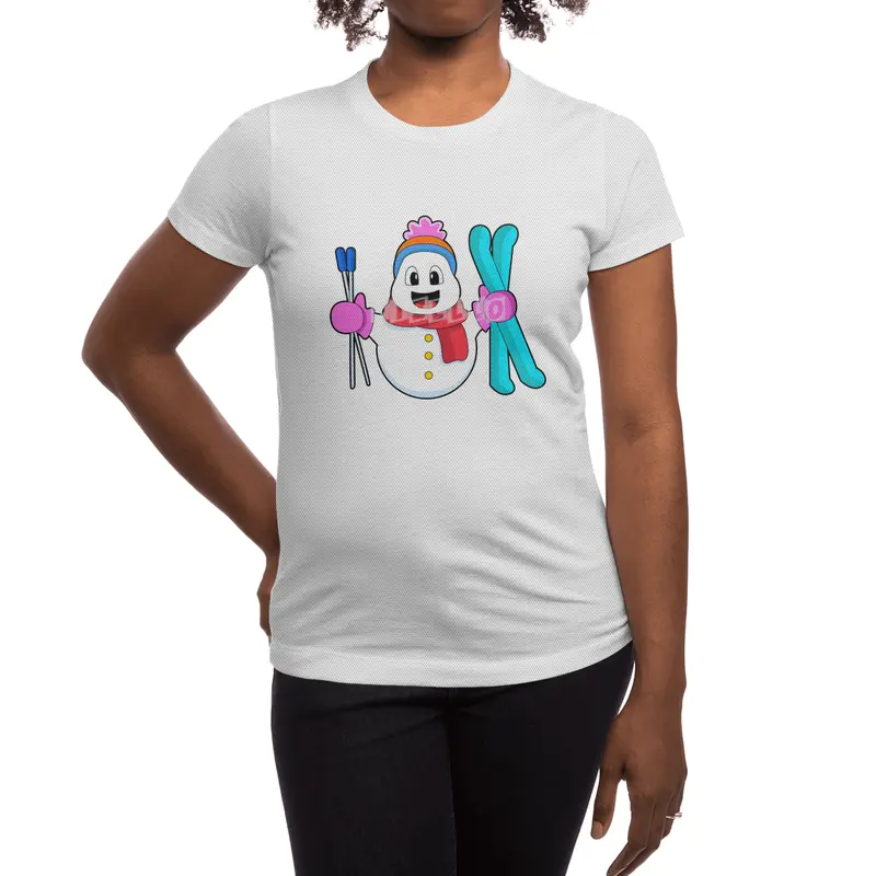 Snowman as Skier with Ski Spor T-Shirt