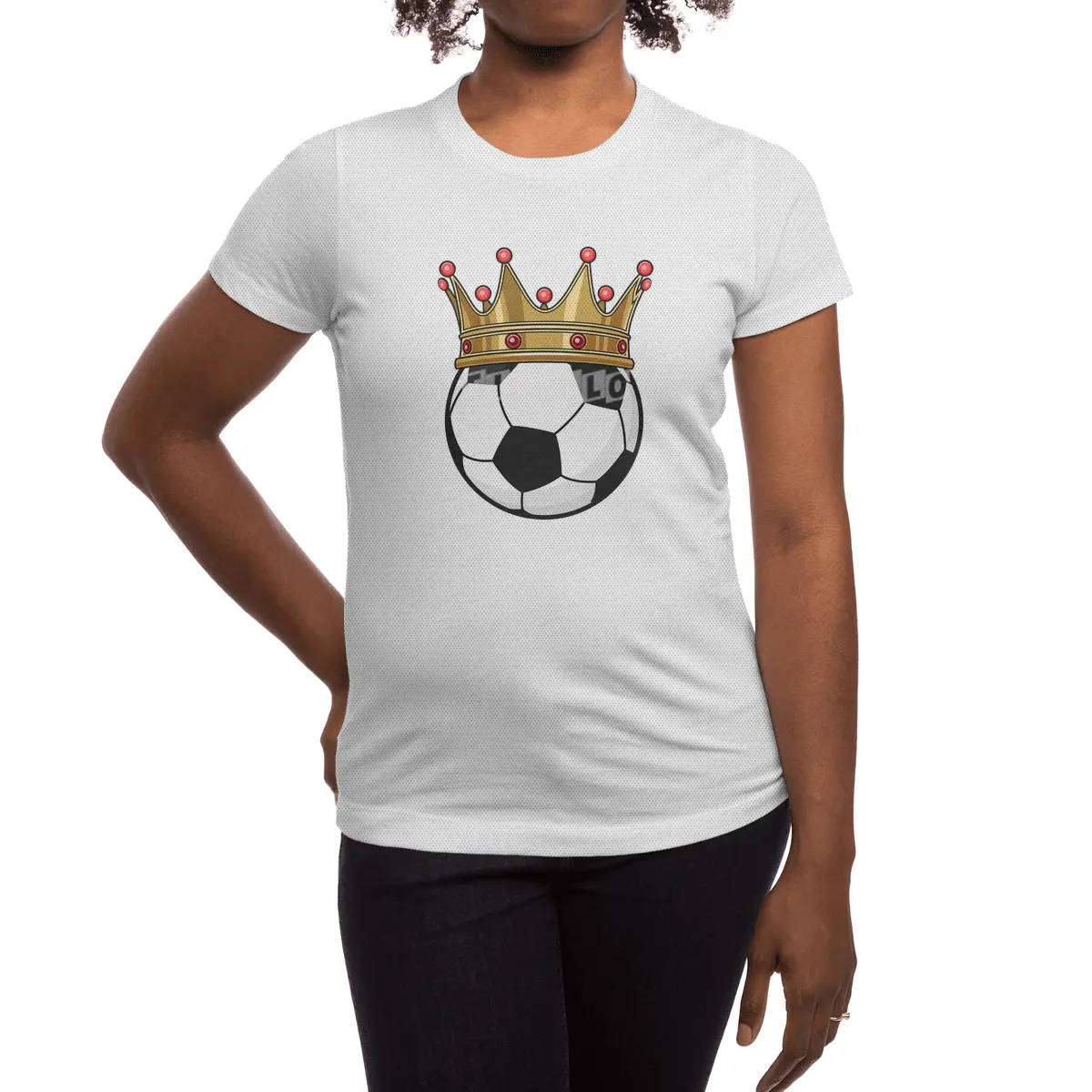 Soccer Crown King Spor T-Shirt