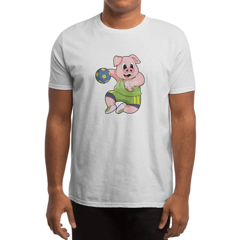 Pig as Handball player with Handball Spor T-Shirt