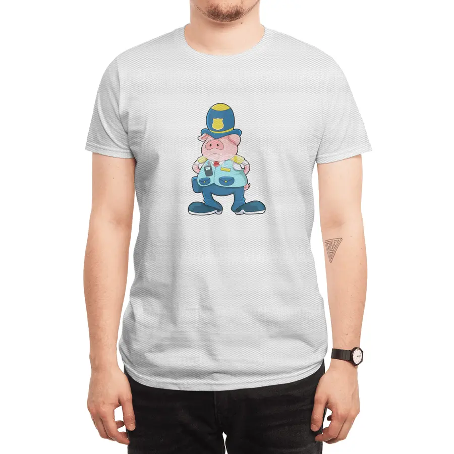 Pig as Police officer with Police Uniform & Hat Spor T-Shirt