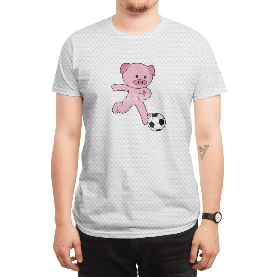 Pig as Soccer player with Soccer ball Spor T-Shirt